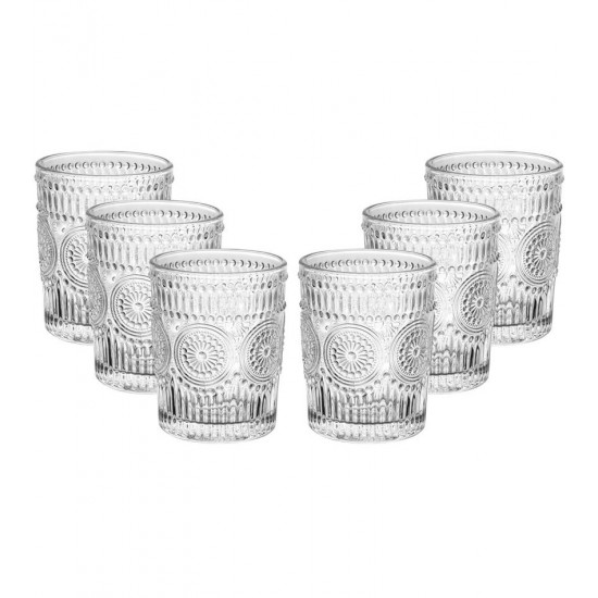 Jogo 6 Copos 260ml De Vidro Mandala